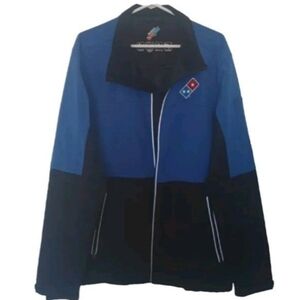 Domino's Pizza Gear Full-Zip Jacket Large Blue Water Resistant Wind Proof EUC